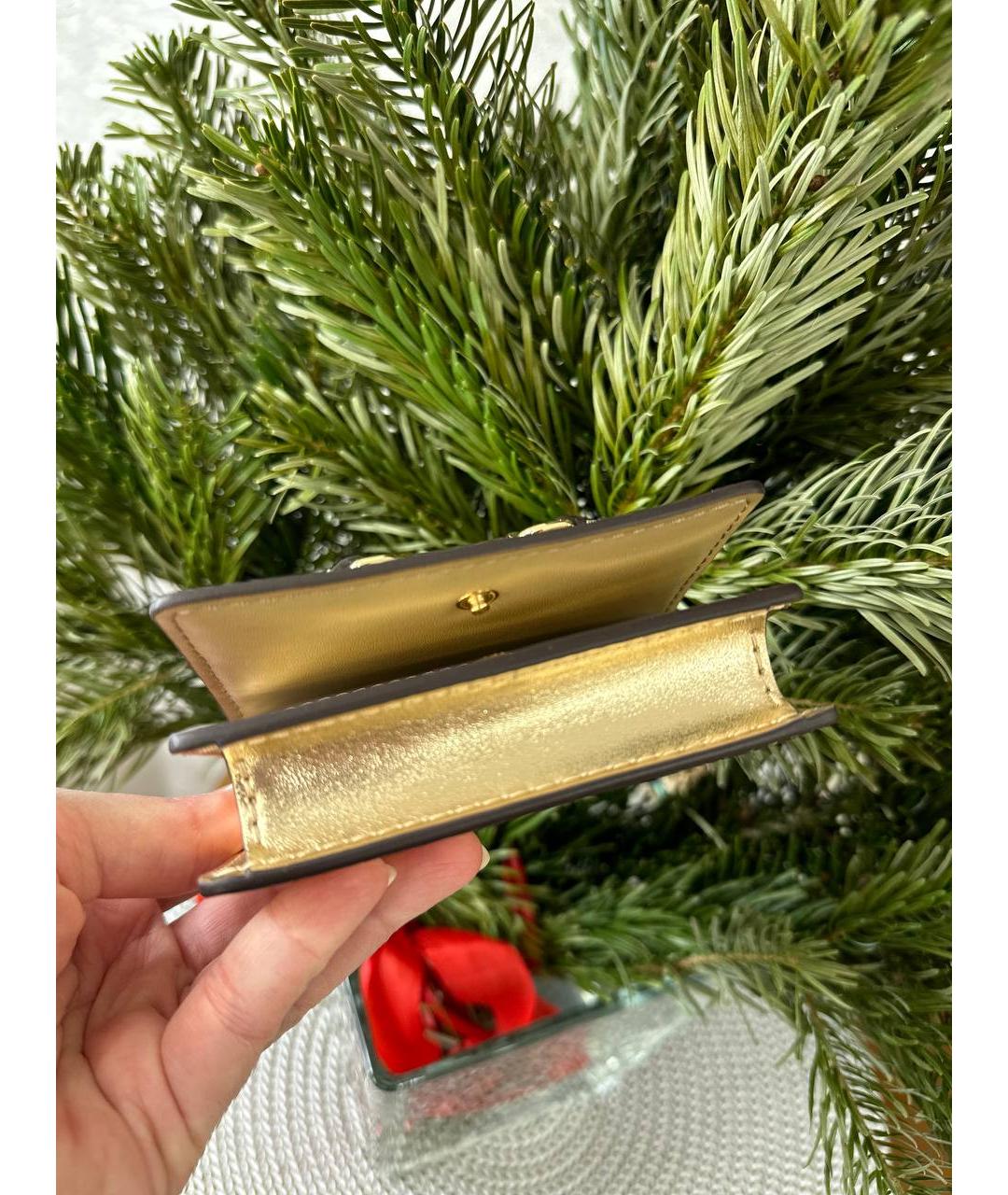 MICHAEL KORS Золотой кожаный кошелек, фото 3