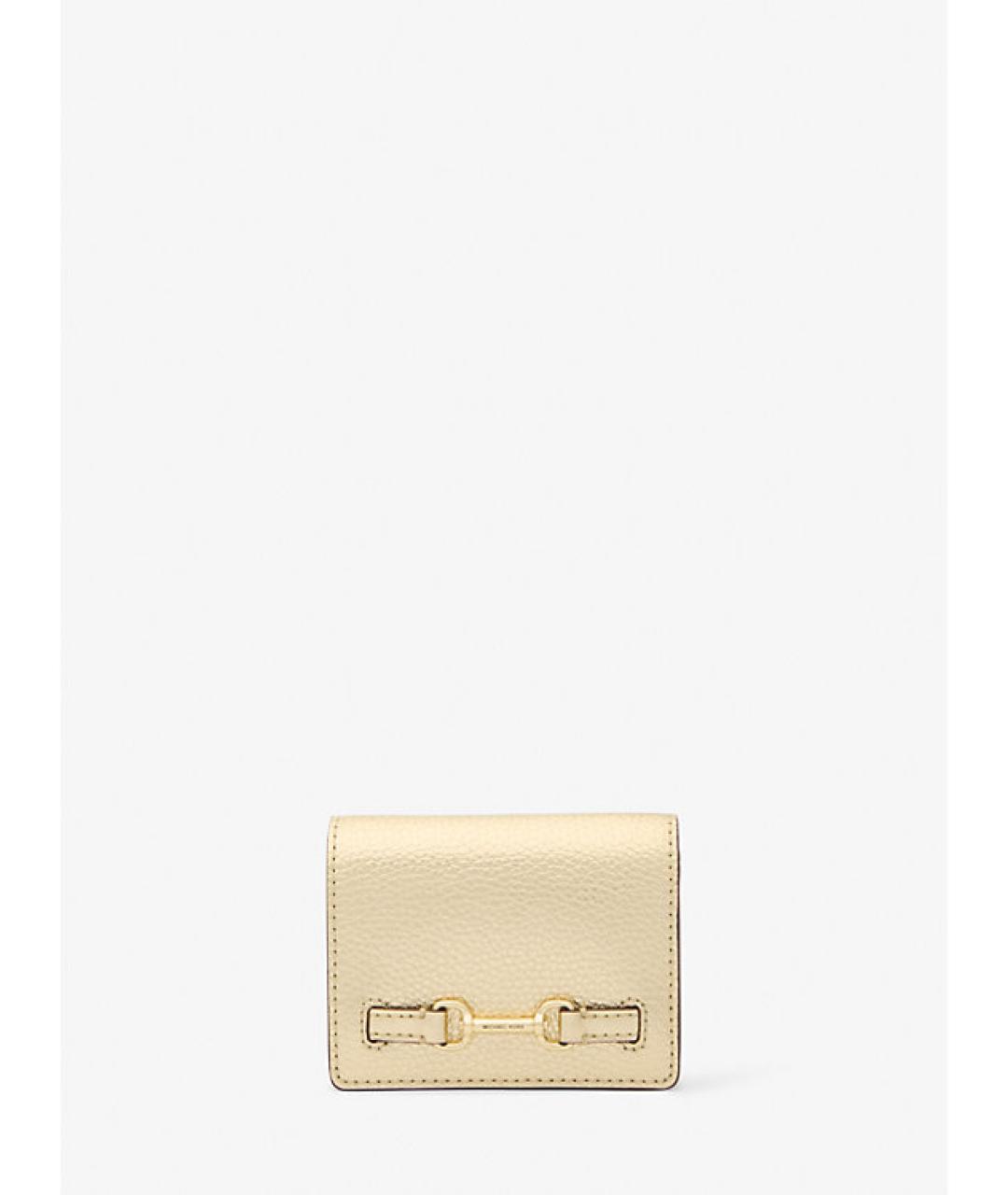 MICHAEL KORS Золотой кожаный кошелек, фото 6