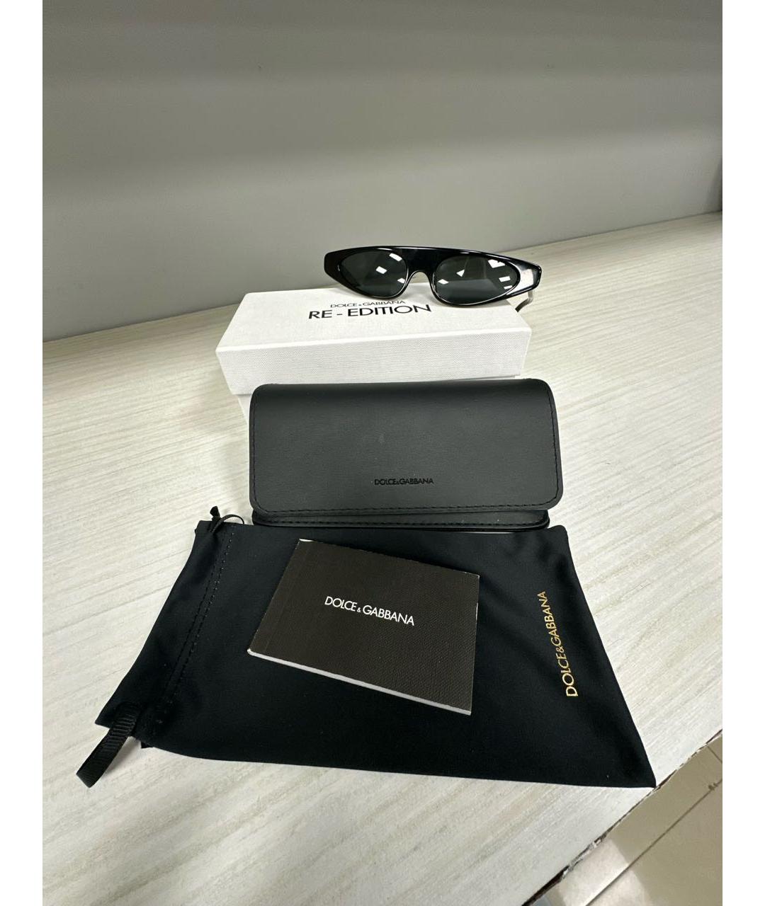 DOLCE&GABBANA Черные пластиковые солнцезащитные очки, фото 4