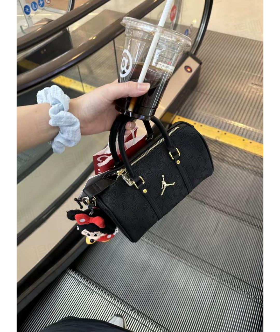 JORDAN Черная сумка тоут из искусственной кожи, фото 9