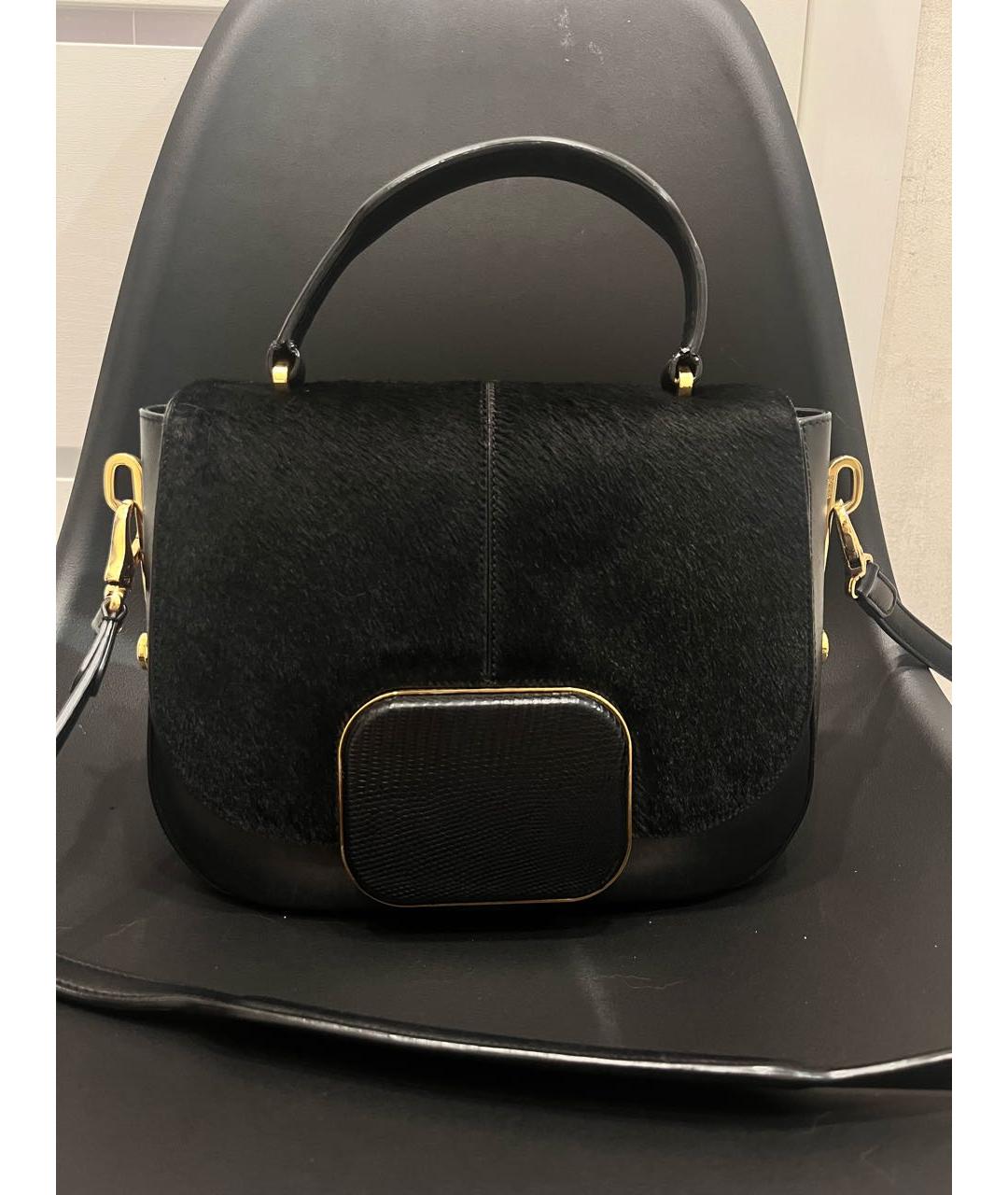 TOD'S Черная кожаная сумка с короткими ручками, фото 5