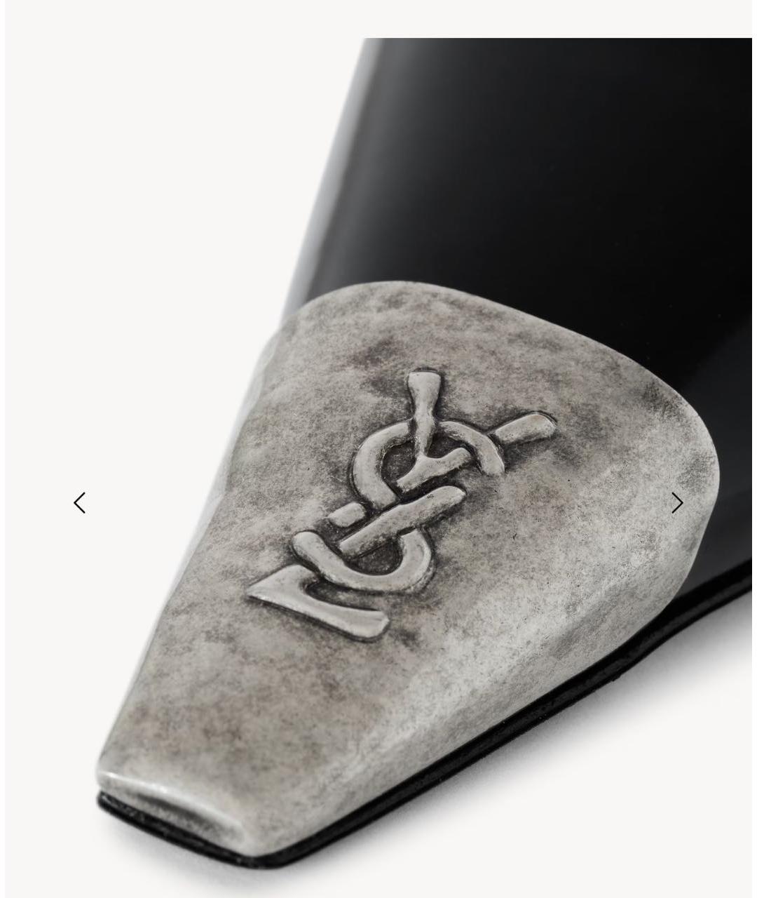 SAINT LAURENT Черные туфли из лакированной кожи, фото 2