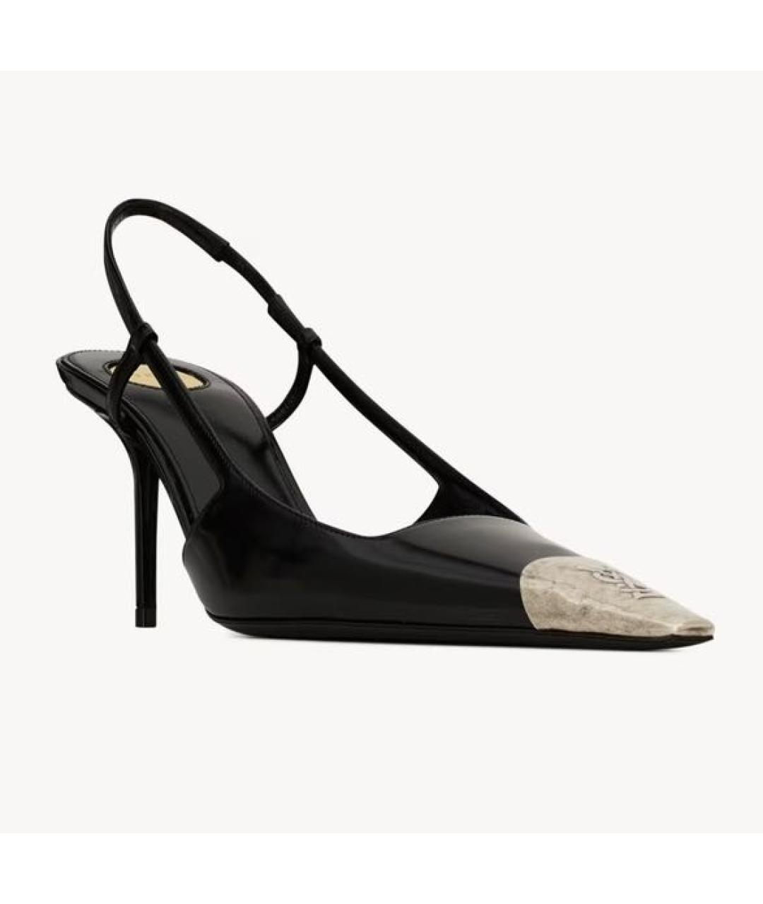 SAINT LAURENT Черные туфли из лакированной кожи, фото 5