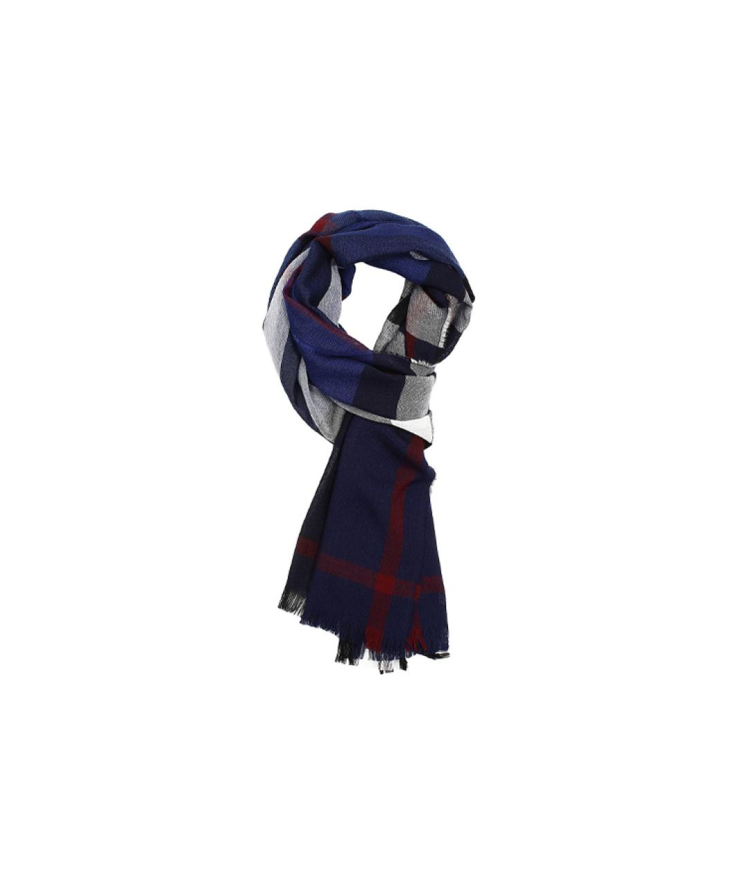 BURBERRY Темно-синий кашемировый шарф, фото 2