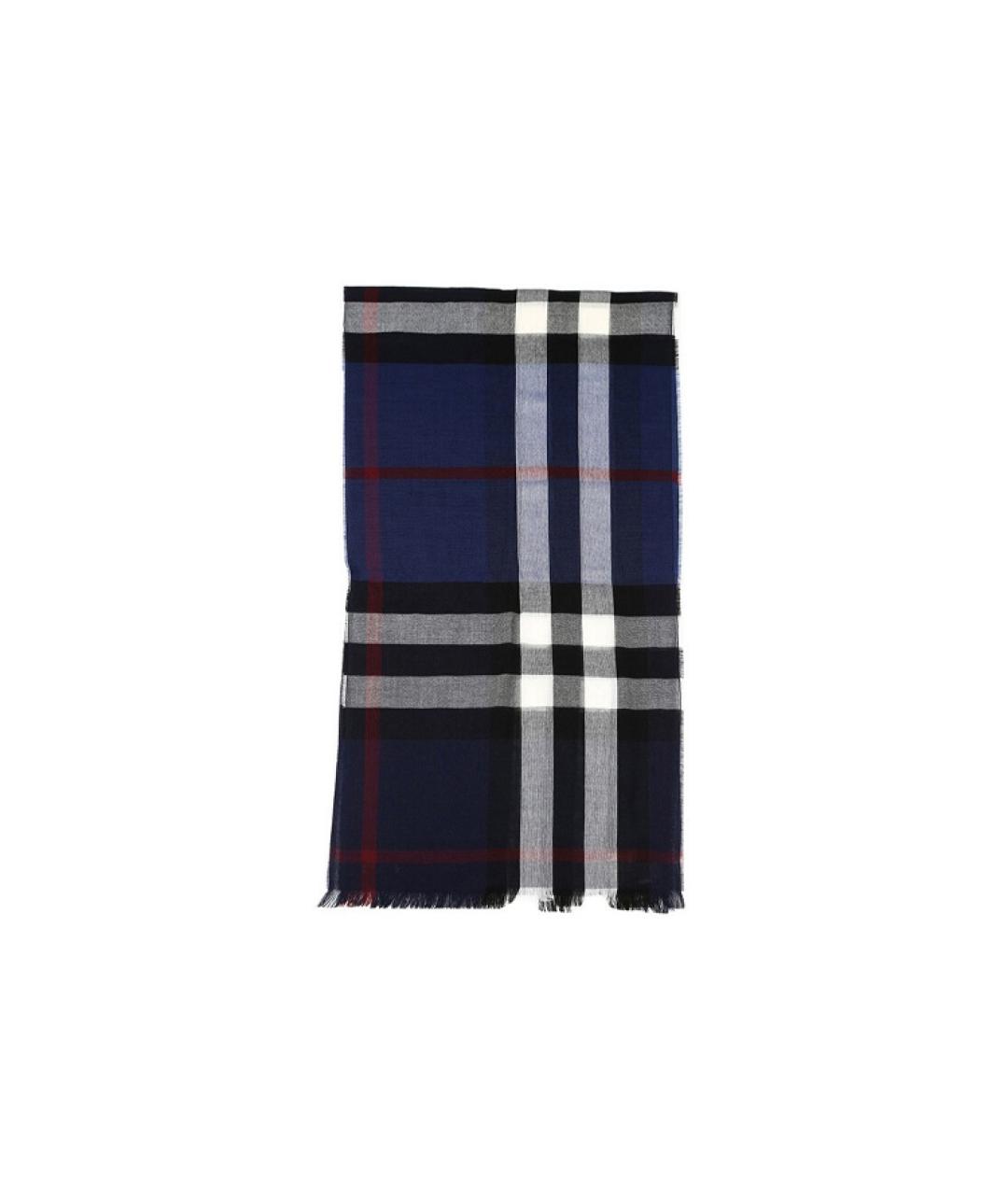 BURBERRY Темно-синий кашемировый шарф, фото 1