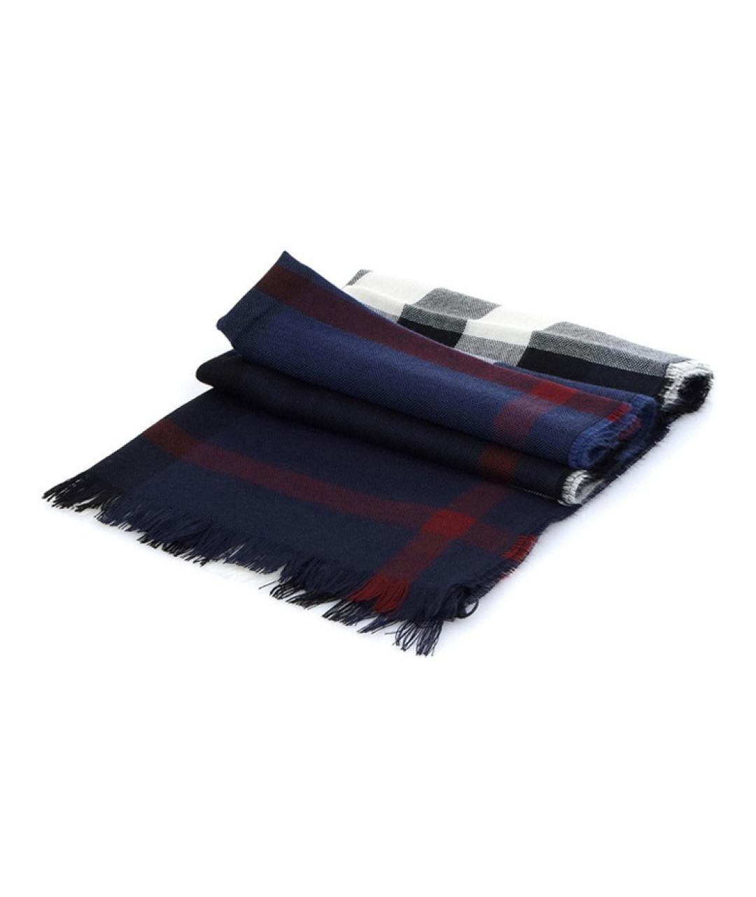BURBERRY Темно-синий кашемировый шарф, фото 4