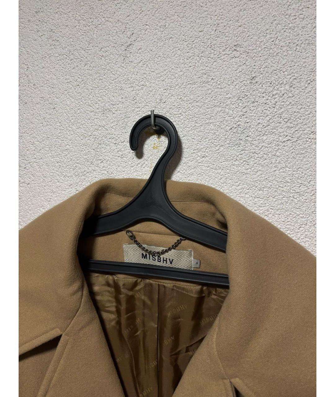 MISBHV Бежевое шерстяное пальто, фото 5