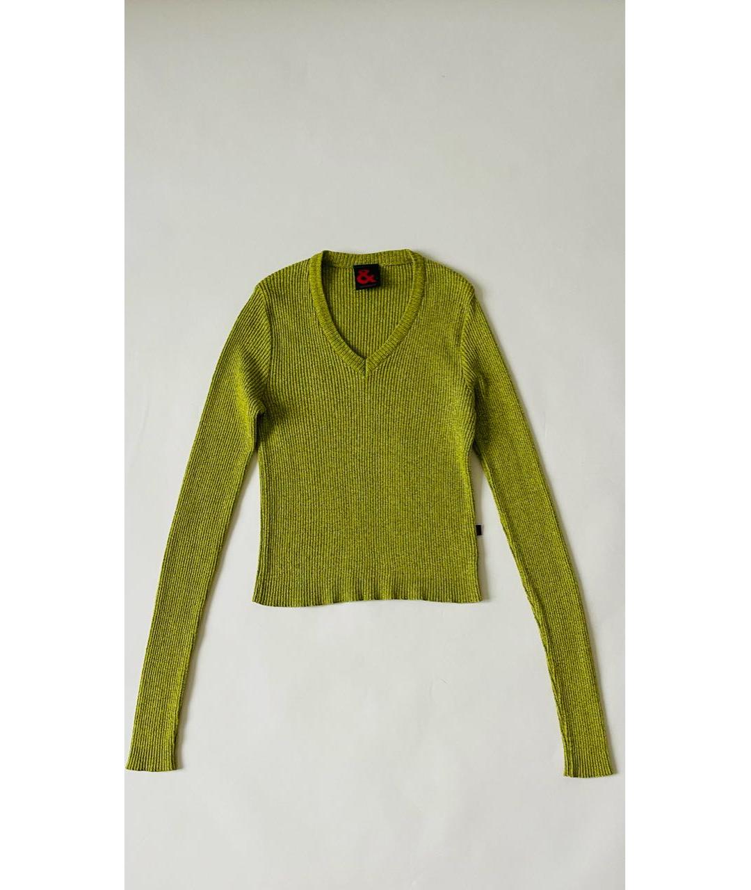 DOLCE&GABBANA Зеленый хлопко-эластановый джемпер / свитер, фото 7