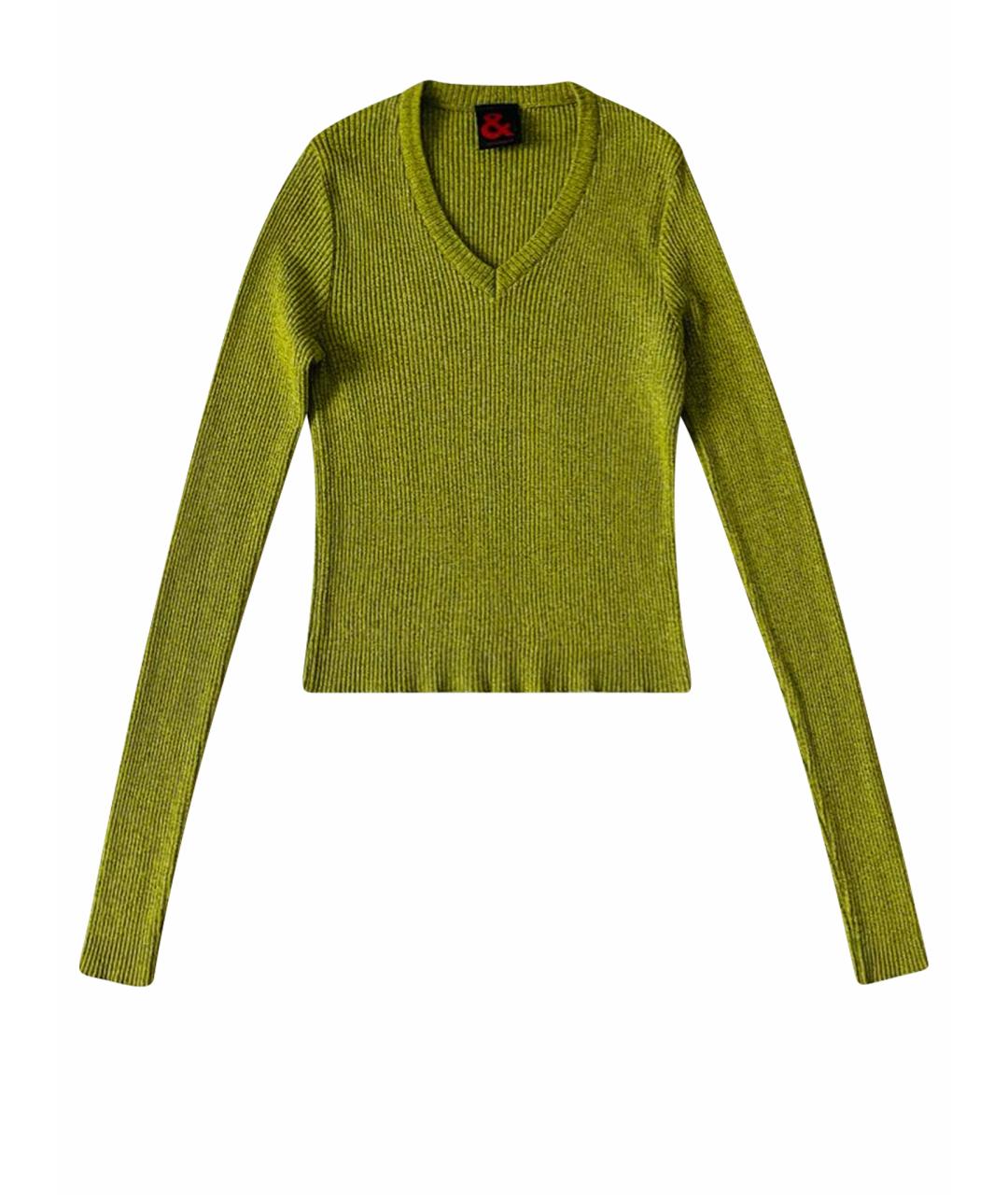 DOLCE&GABBANA Зеленый хлопко-эластановый джемпер / свитер, фото 1