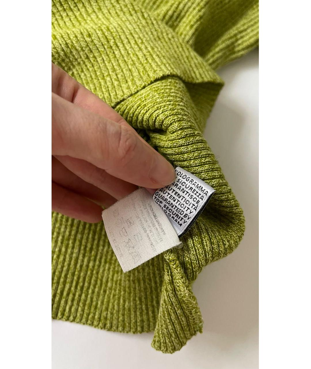 DOLCE&GABBANA Зеленый хлопко-эластановый джемпер / свитер, фото 6
