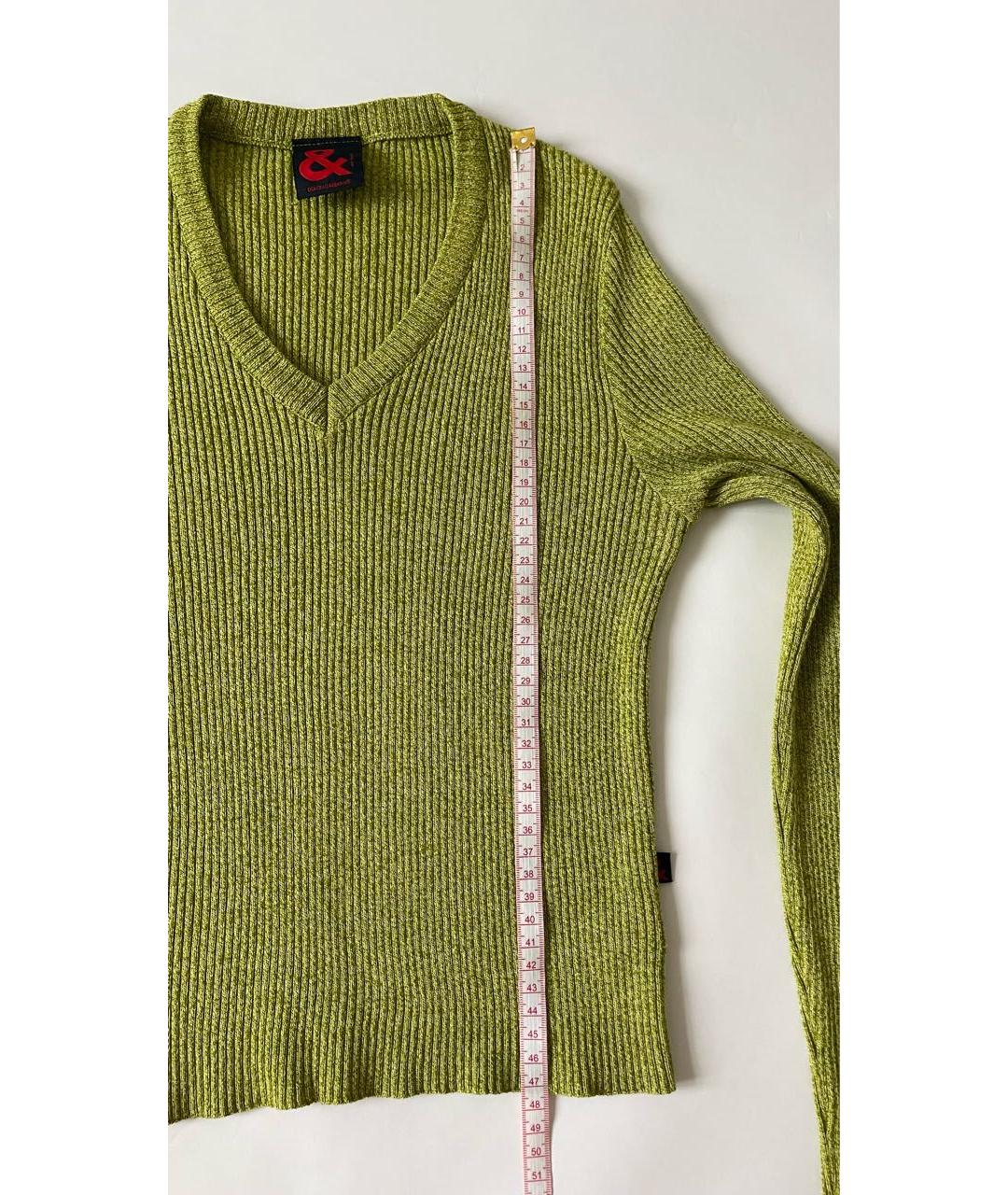 DOLCE&GABBANA Зеленый хлопко-эластановый джемпер / свитер, фото 3