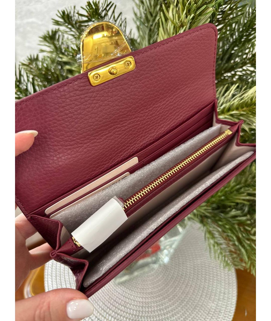 COCCINELLE Красный кожаный кошелек, фото 5