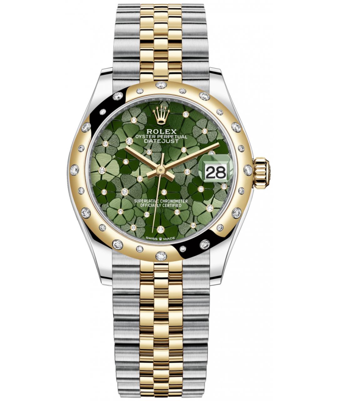 ROLEX Зеленые часы из желтого золота, фото 1