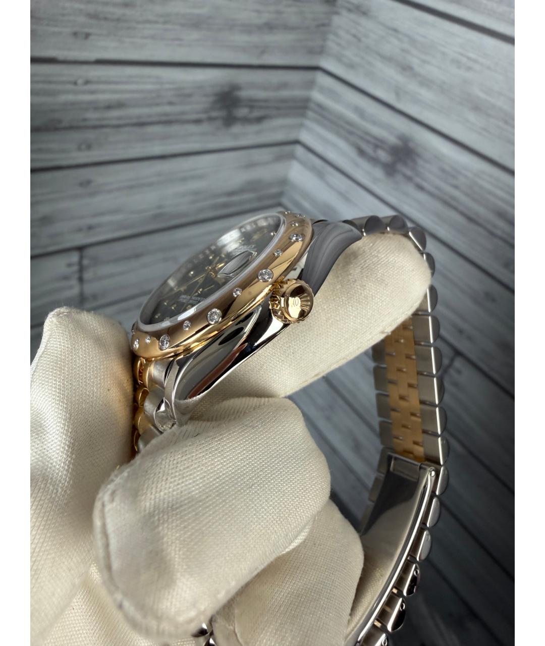 ROLEX Зеленые часы из желтого золота, фото 5