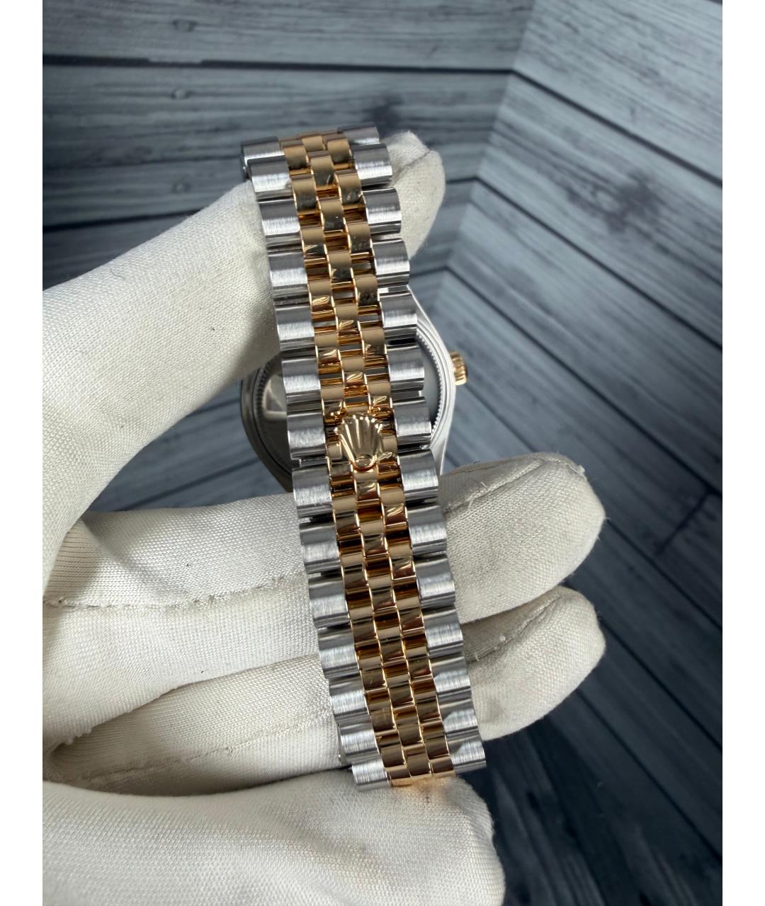 ROLEX Зеленые часы из желтого золота, фото 7