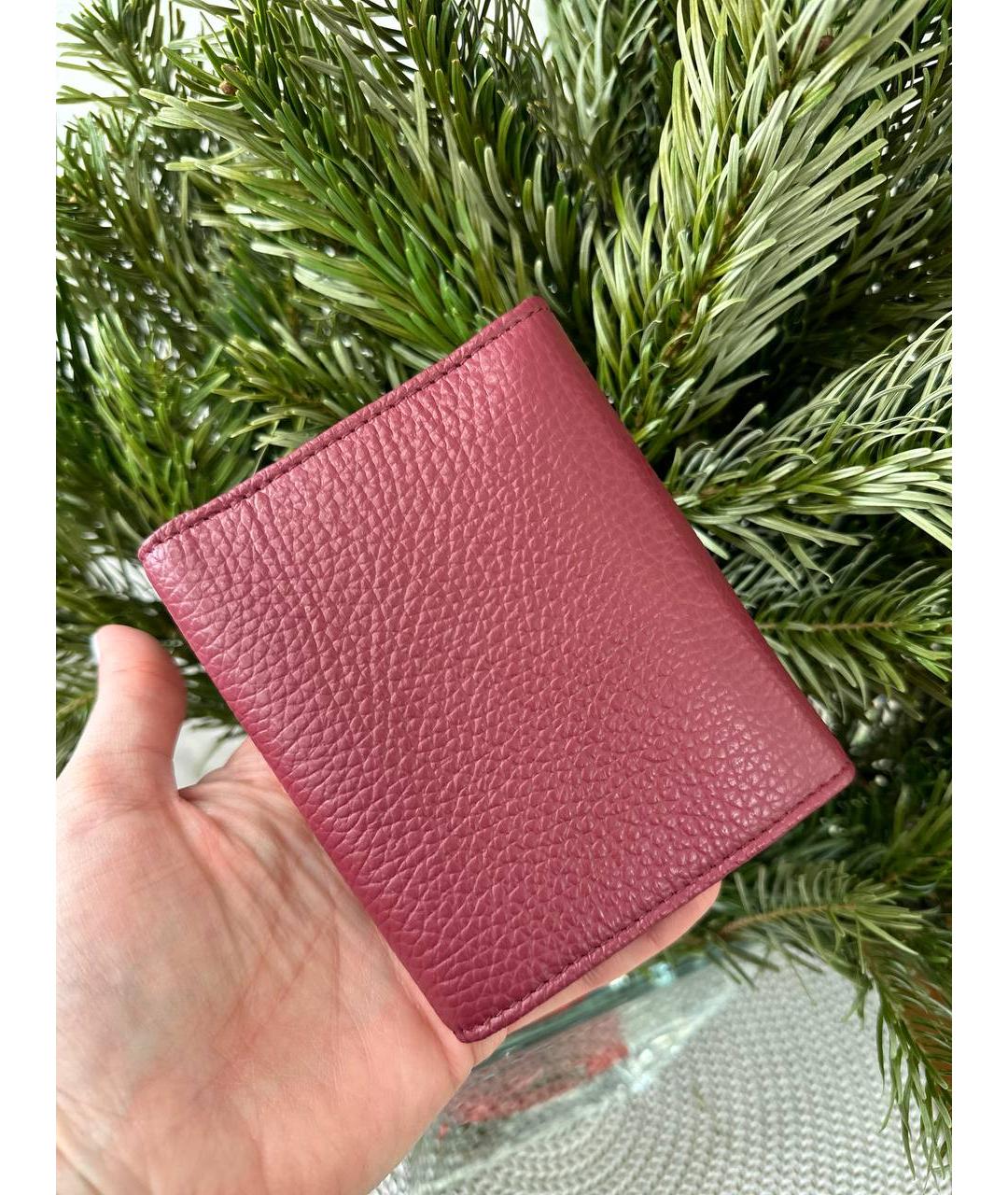 COCCINELLE Бордовый кожаный кошелек, фото 3