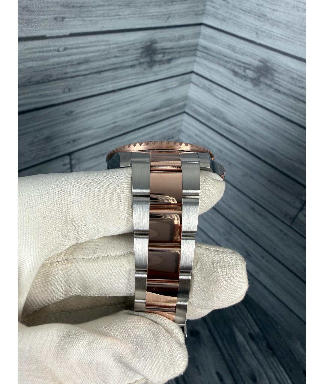 ROLEX Черные часы из розового золота, фото 7