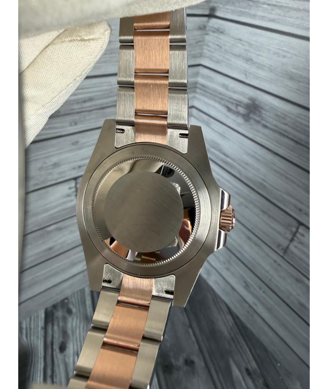 ROLEX Черные часы из розового золота, фото 9