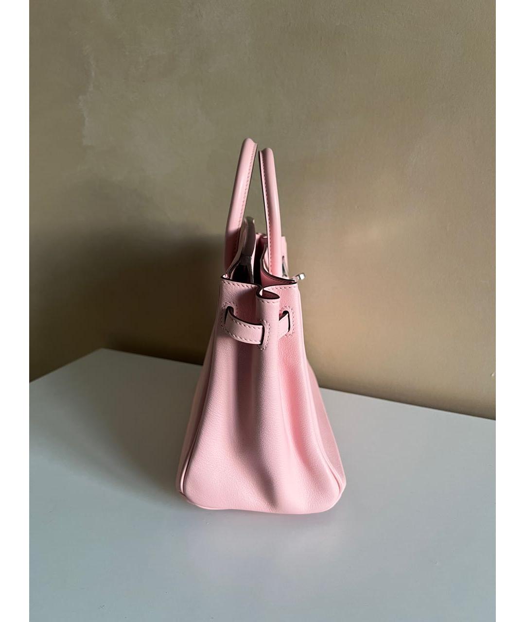 HERMES Розовая кожаная сумка с короткими ручками, фото 2