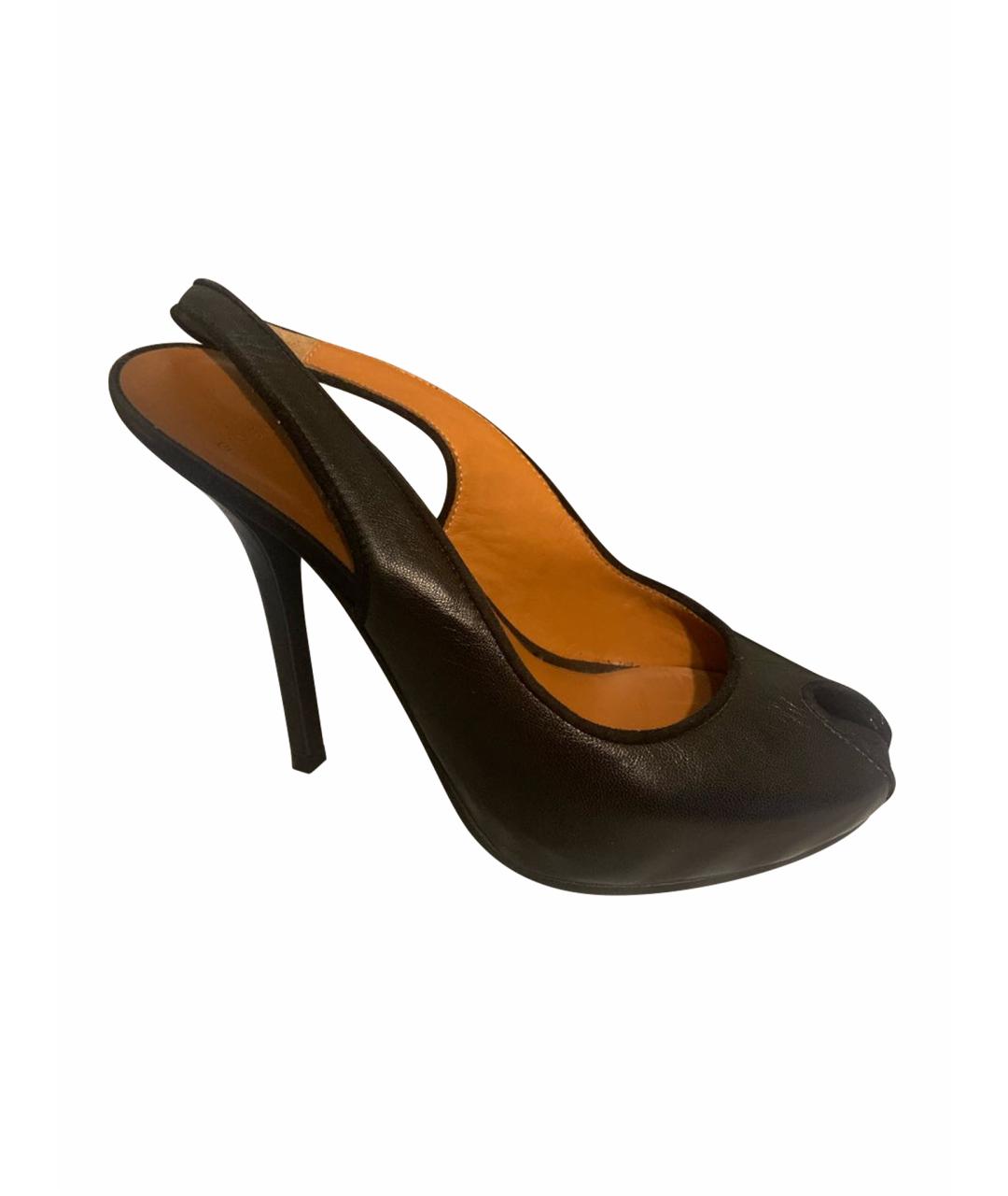 GIVENCHY Черные кожаные босоножки, фото 1