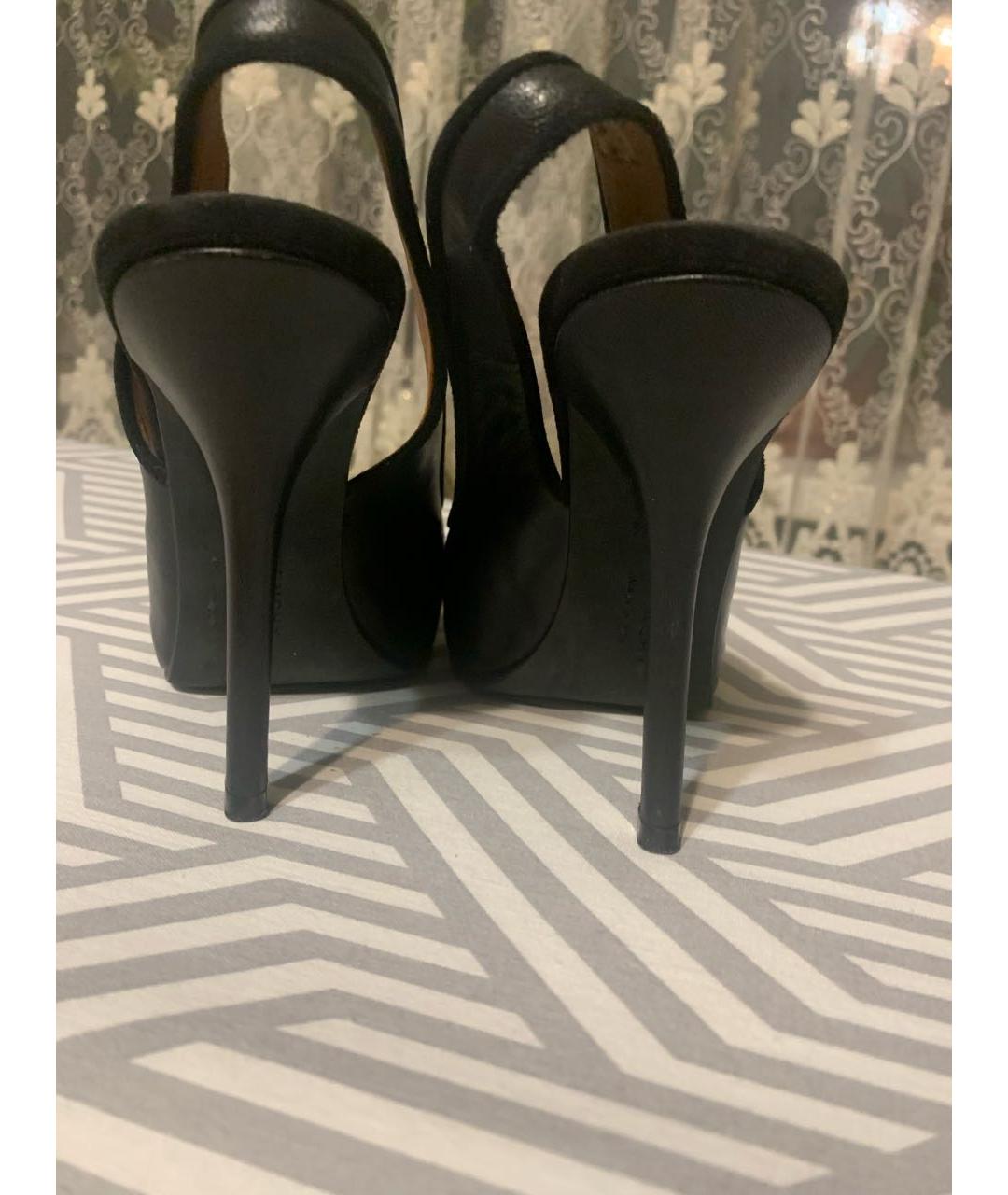 GIVENCHY Черные кожаные босоножки, фото 4