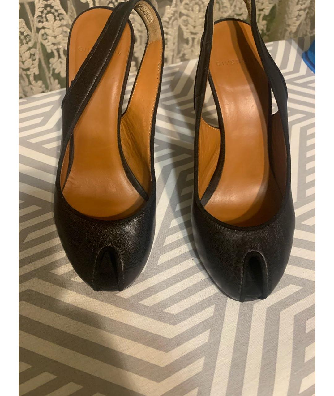 GIVENCHY Черные кожаные босоножки, фото 2