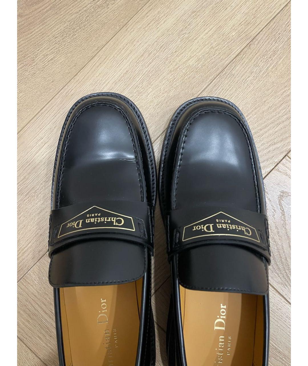 CHRISTIAN DIOR Черные кожаные лоферы, фото 5
