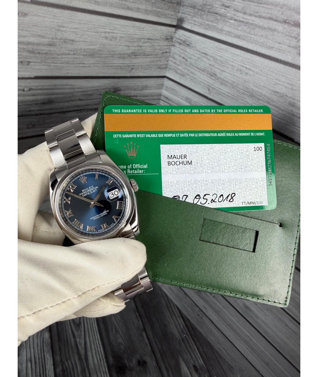 ROLEX Темно-синие часы, фото 3