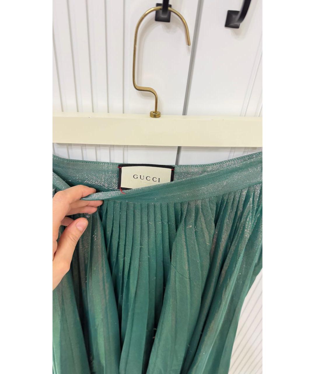 GUCCI Зеленая юбка макси, фото 3