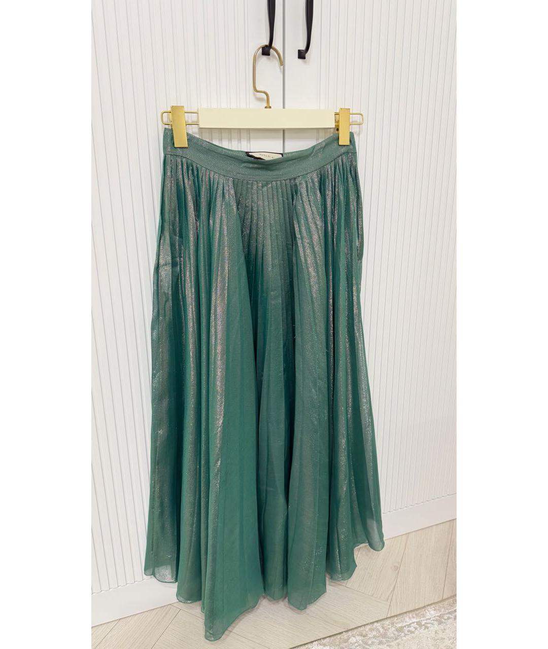 GUCCI Зеленая юбка макси, фото 6