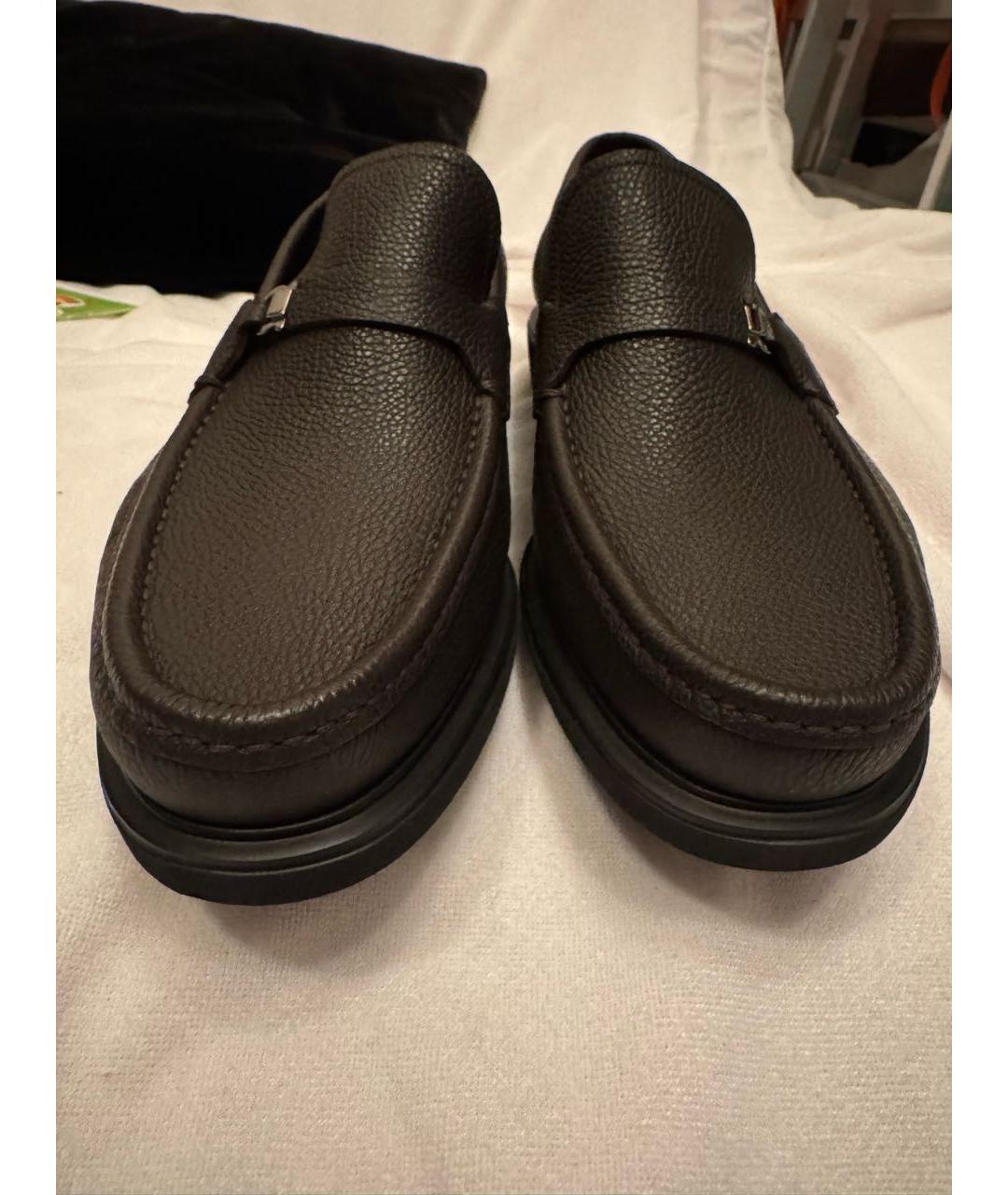 FERRAGAMO Коричневые кожаные лоферы, фото 2