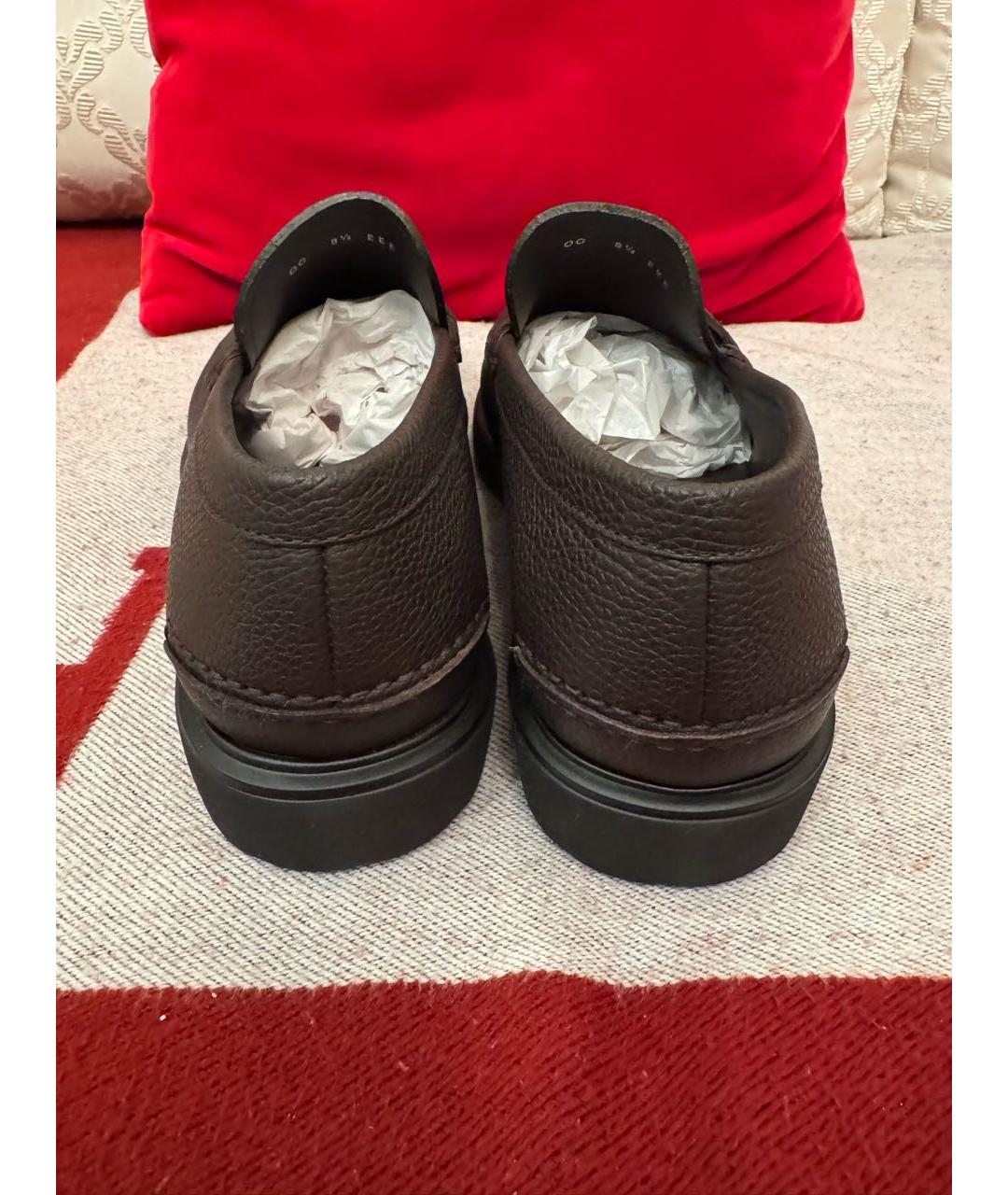 FERRAGAMO Коричневые кожаные лоферы, фото 4