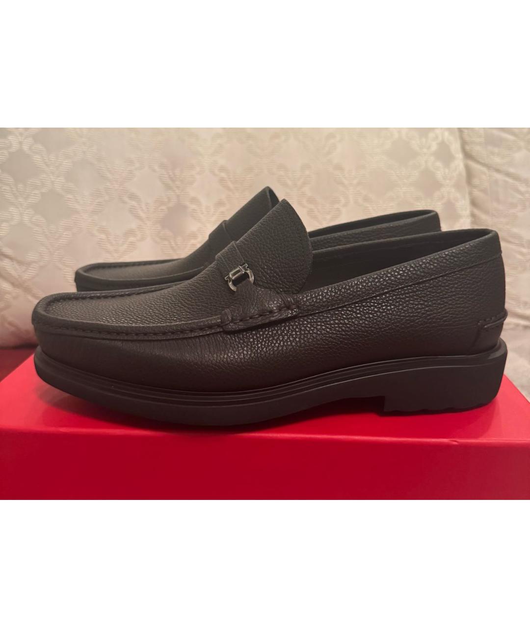 FERRAGAMO Коричневые кожаные лоферы, фото 7