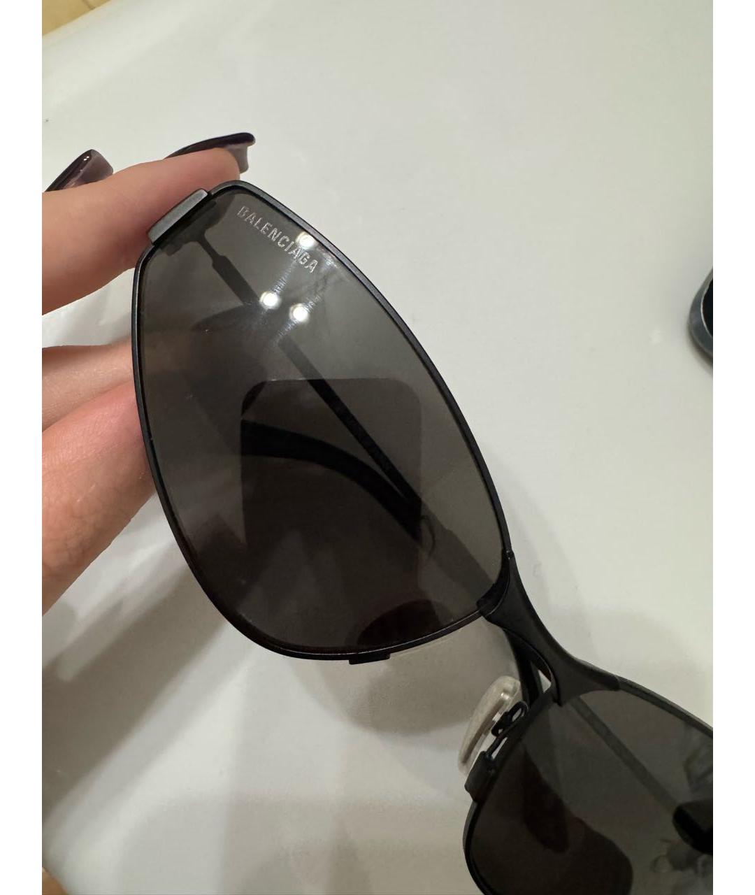 BALENCIAGA Черные металлические солнцезащитные очки, фото 5