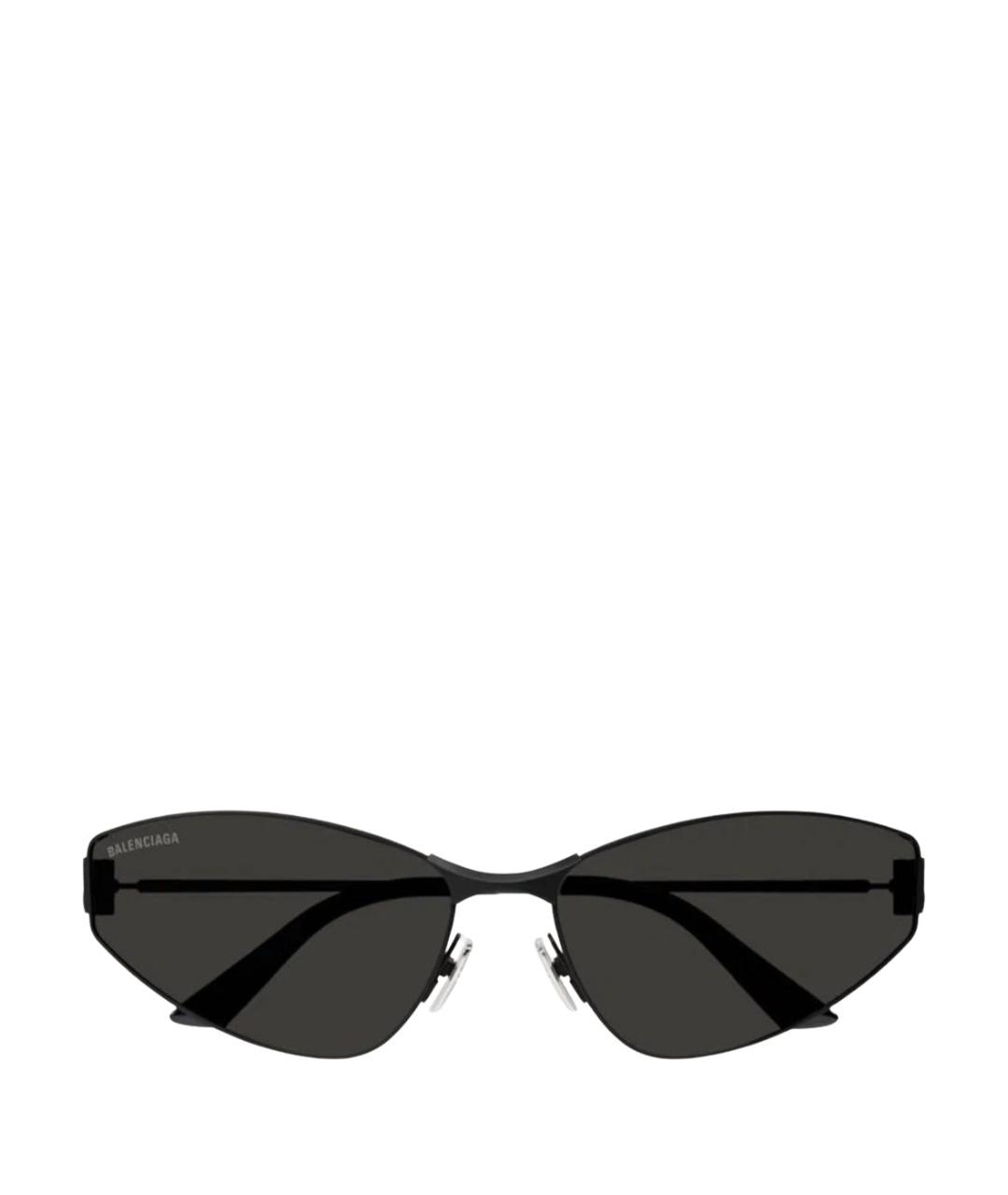 BALENCIAGA Черные металлические солнцезащитные очки, фото 1