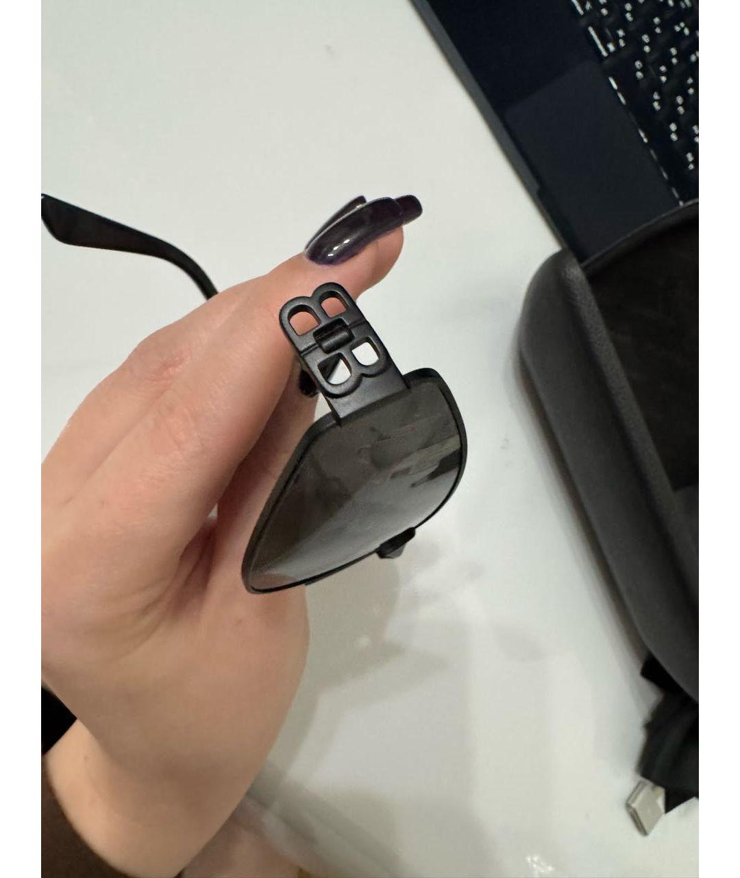 BALENCIAGA Черные металлические солнцезащитные очки, фото 3