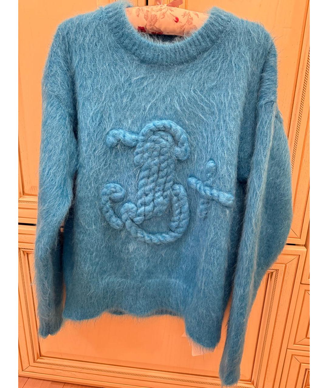 JIL SANDER Бирюзовый шерстяной джемпер / свитер, фото 2