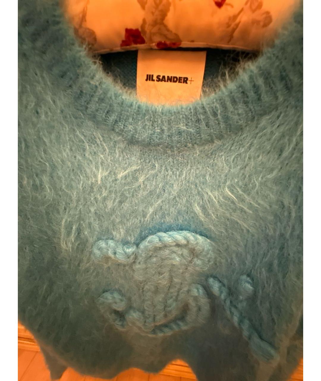JIL SANDER Бирюзовый шерстяной джемпер / свитер, фото 4