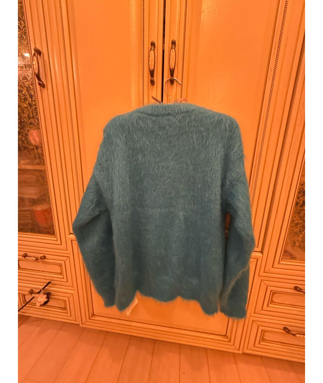 JIL SANDER Бирюзовый шерстяной джемпер / свитер, фото 3