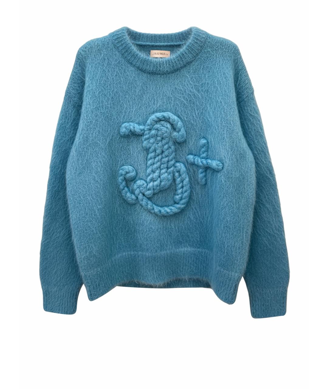 JIL SANDER Бирюзовый шерстяной джемпер / свитер, фото 1