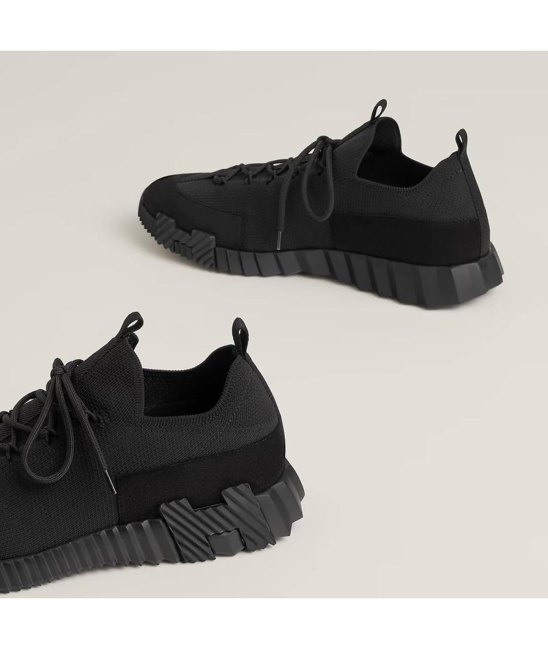 HERMES Черные замшевые низкие кроссовки / кеды, фото 3