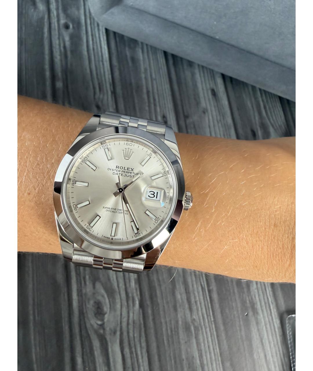 ROLEX Серые металлические часы, фото 3