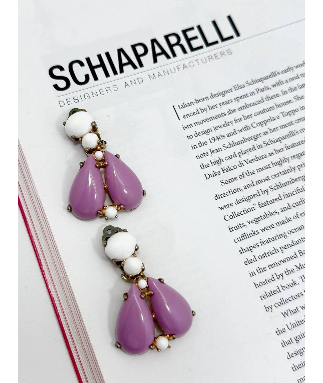 SCHIAPARELLI Фиолетовые металлические клипсы, фото 6