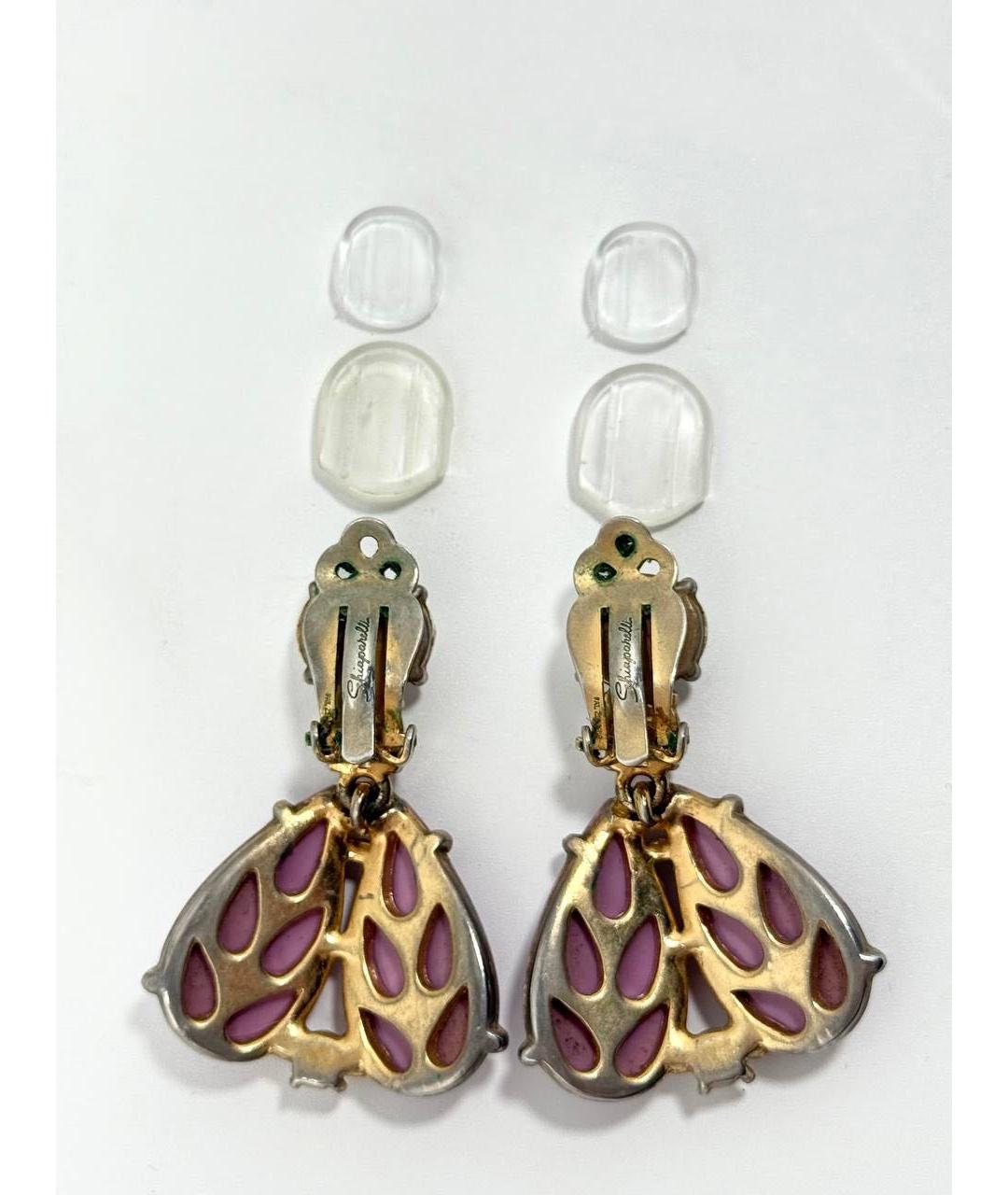 SCHIAPARELLI Фиолетовые металлические клипсы, фото 5