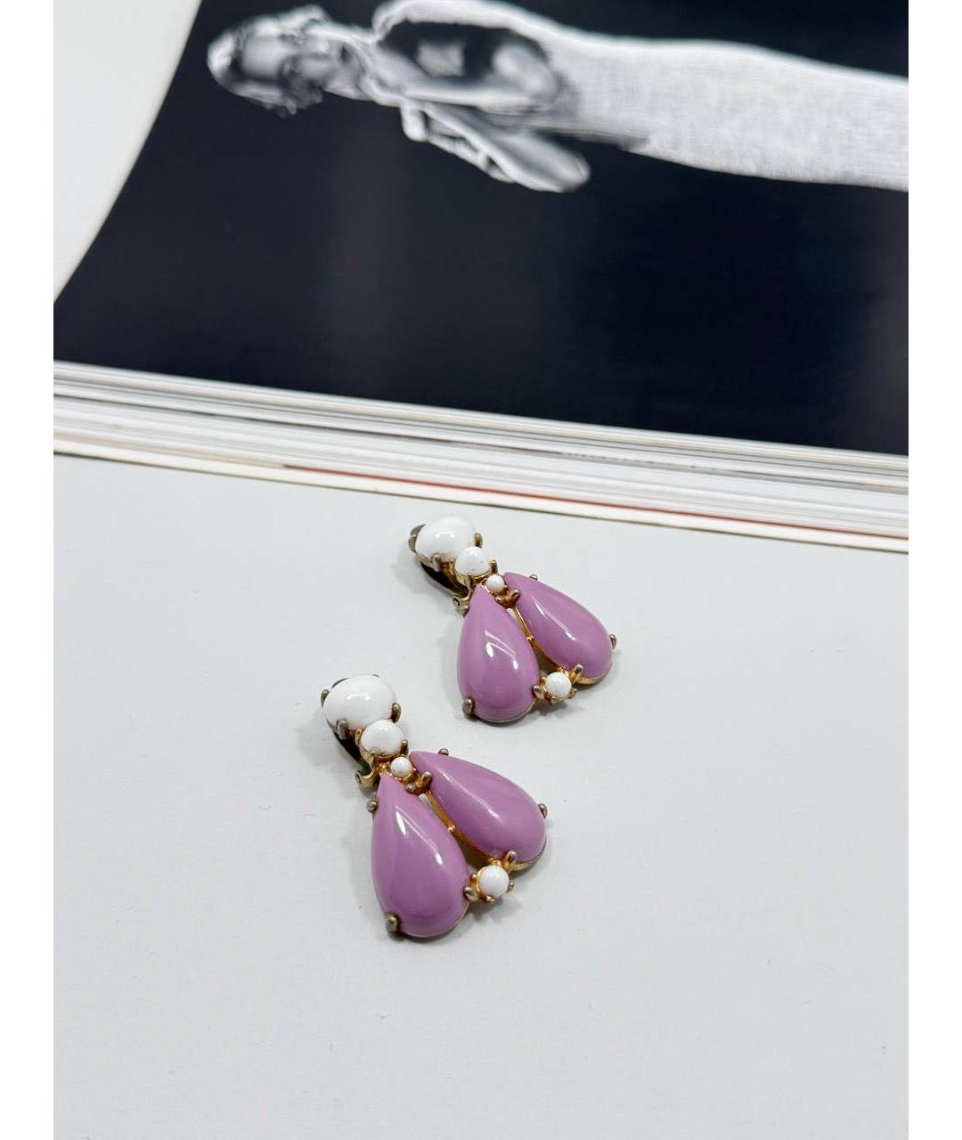 SCHIAPARELLI Фиолетовые металлические клипсы, фото 4