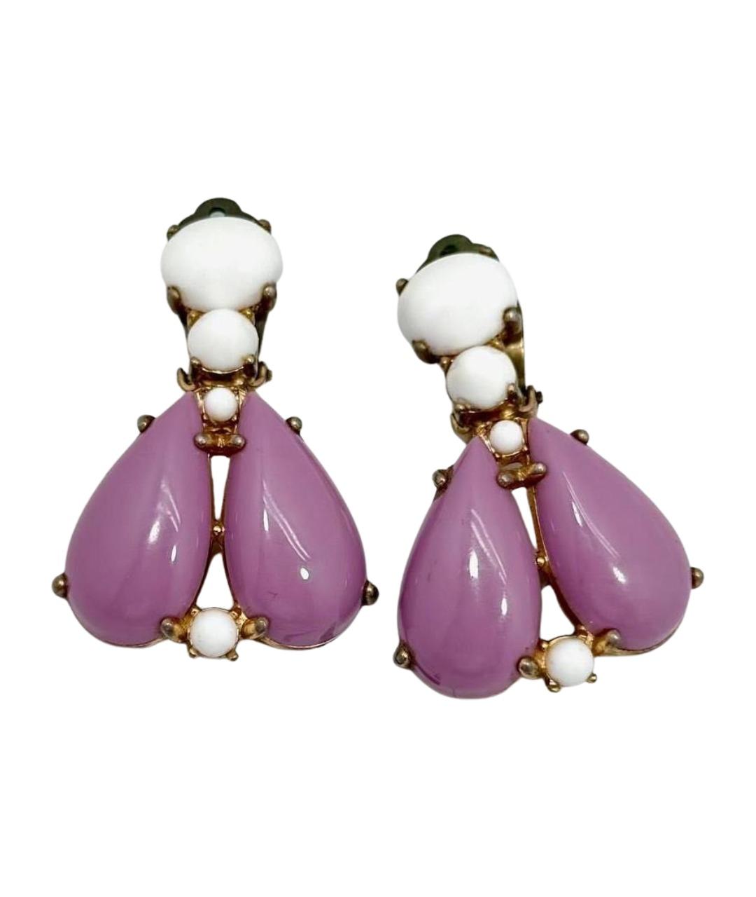 SCHIAPARELLI Фиолетовые металлические клипсы, фото 1