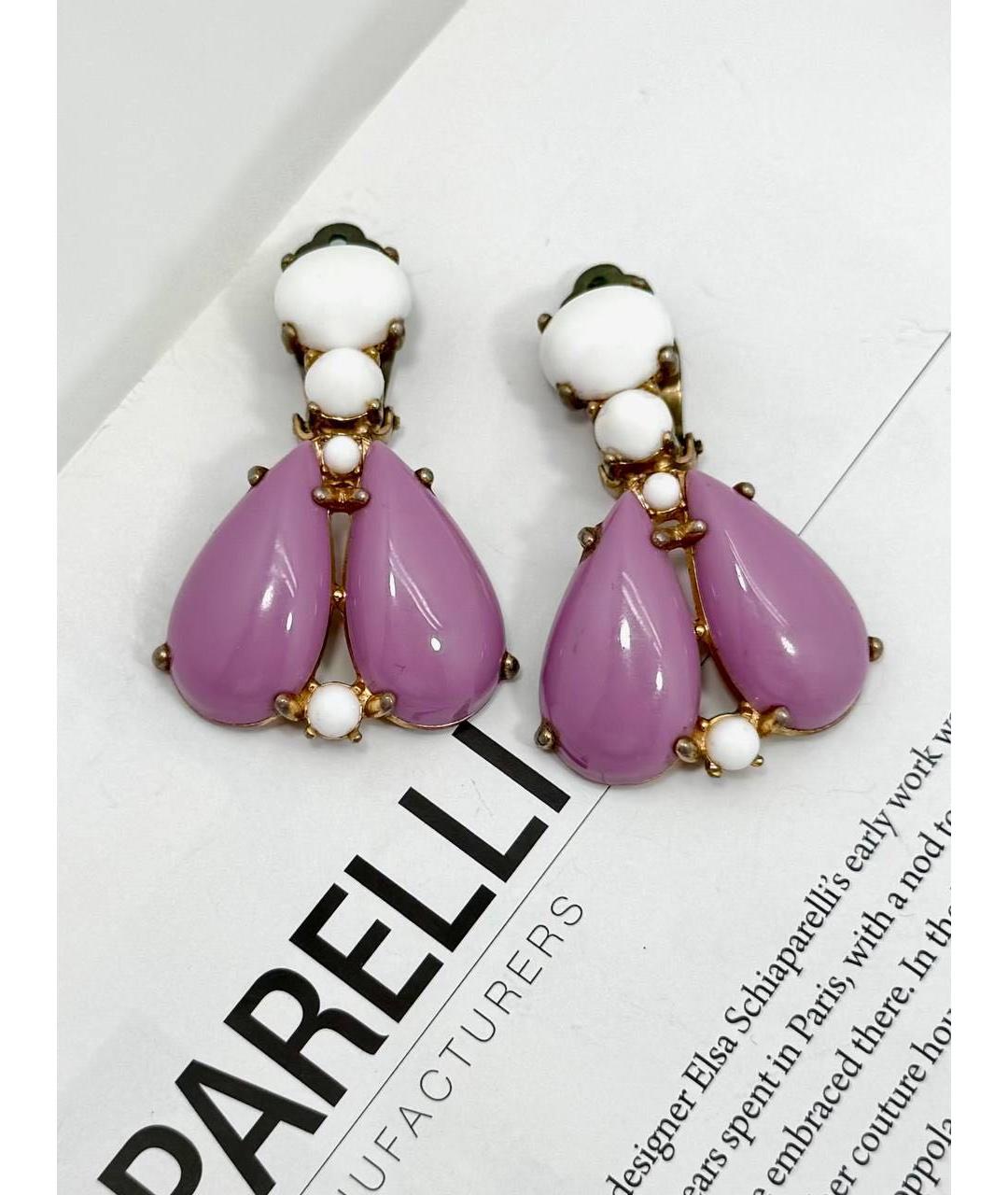 SCHIAPARELLI Фиолетовые металлические клипсы, фото 8