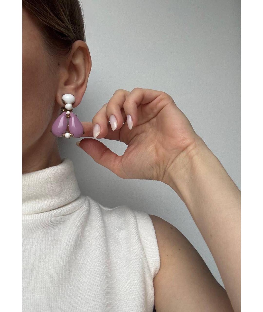 SCHIAPARELLI Фиолетовые металлические клипсы, фото 2