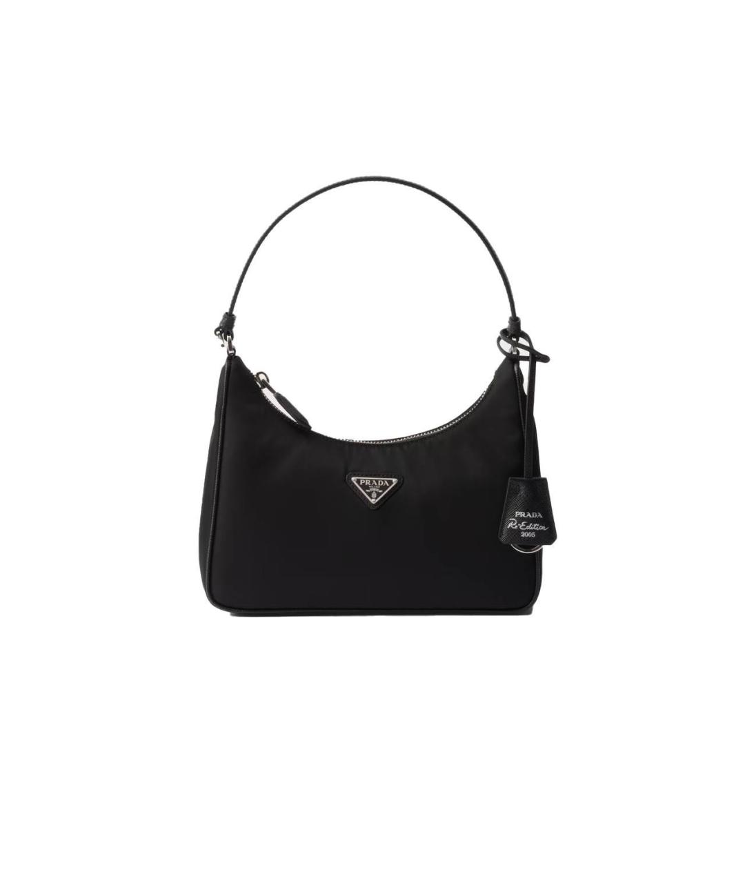 PRADA Черная синтетическая сумка с короткими ручками, фото 5
