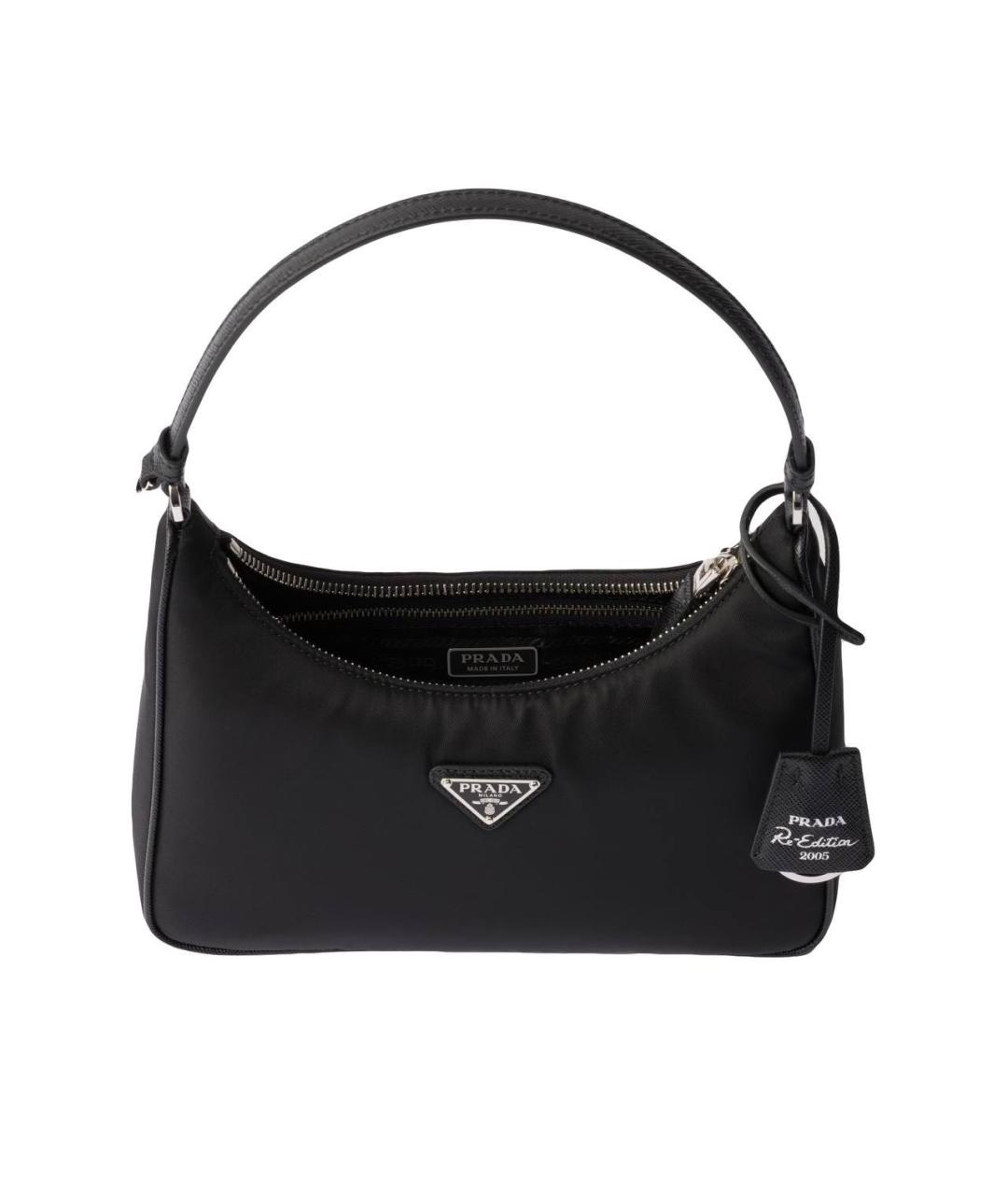 PRADA Черная синтетическая сумка с короткими ручками, фото 4